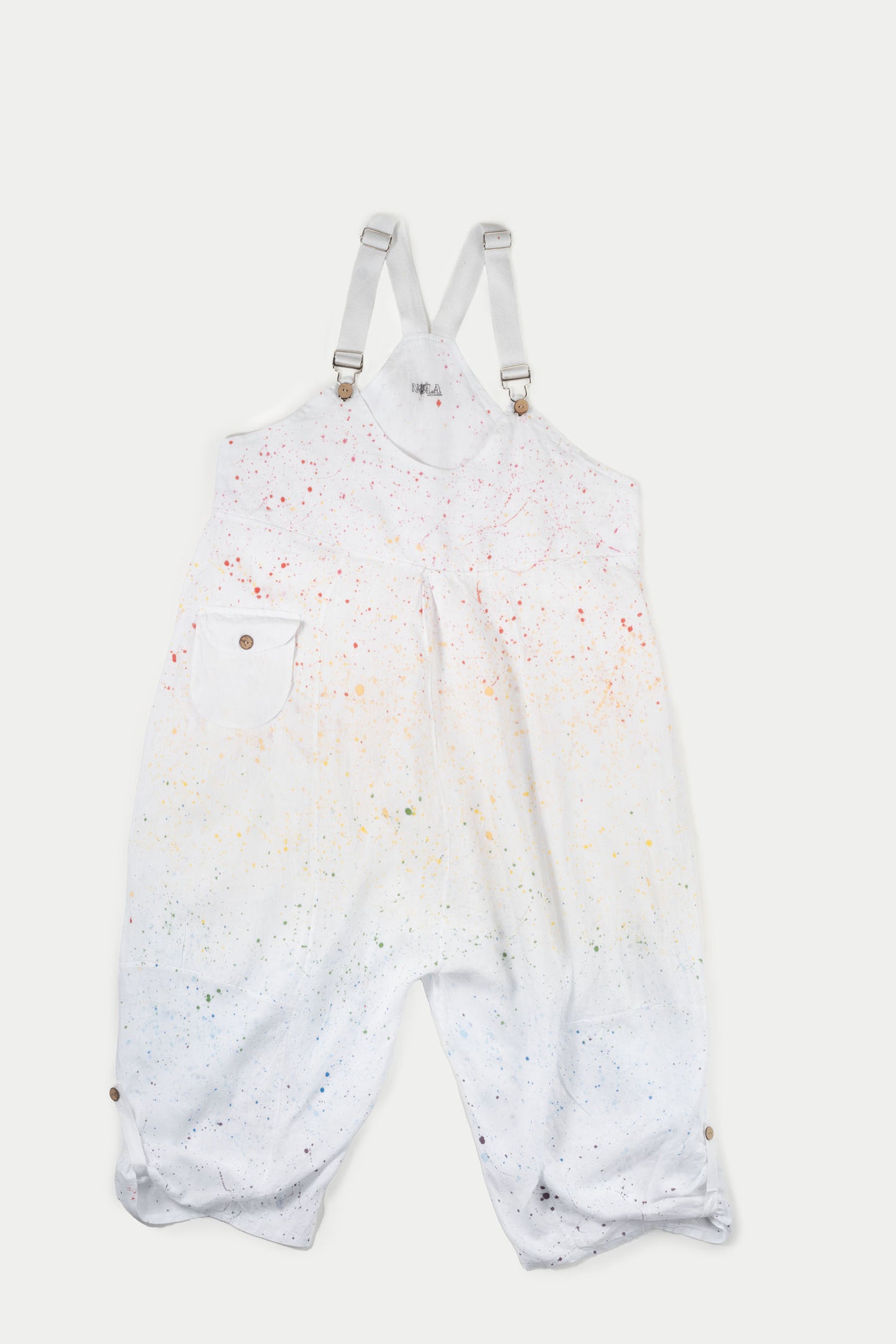 Rainbow Linen Jumpsuit - White (One-Size)